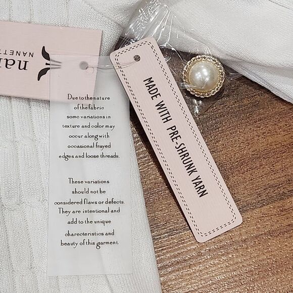 🔸️NWT Nanette Lepore White & Blue Cardigan Sweater Small - Picture 10 of 12